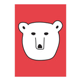 Polar Bear Portrait On a Red Background (Print Only) thumbnail