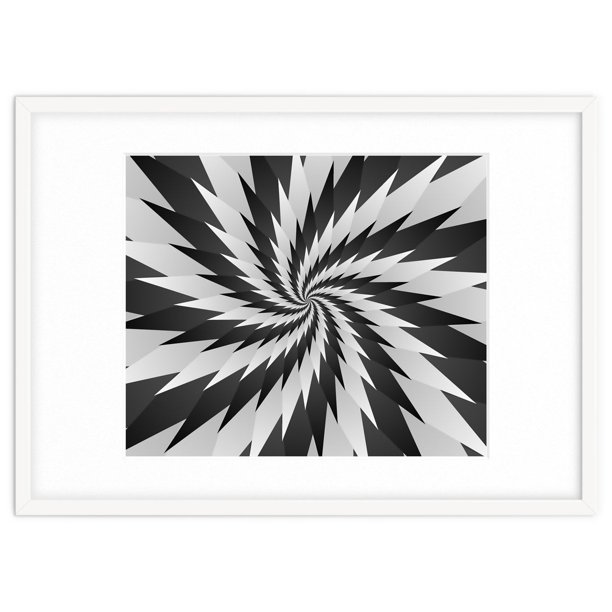 3D Abstract Swirl Monochrome Art