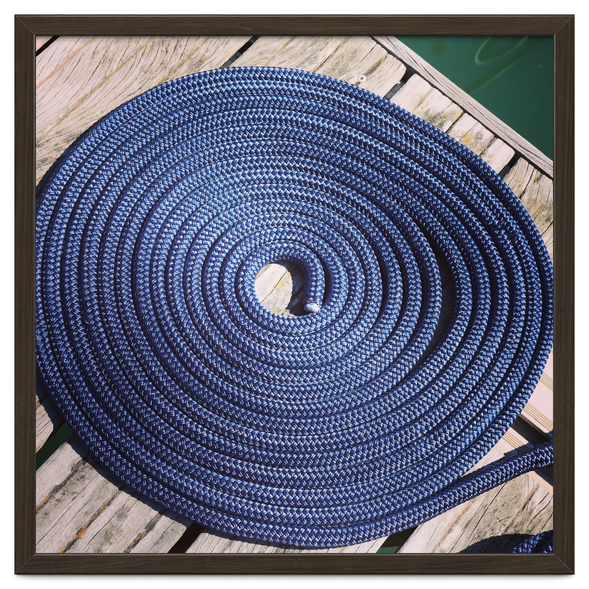 Blue rope coil