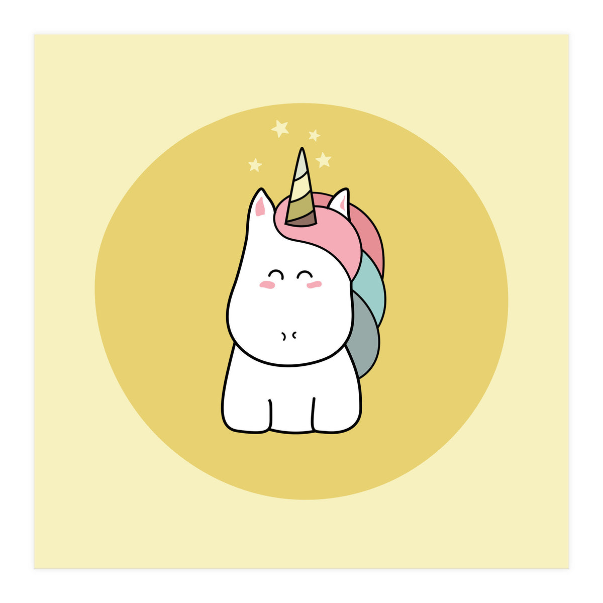 Kawaii Cute Unicorn (Print Only)