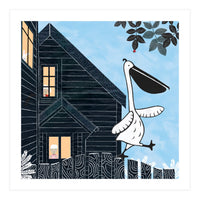 Picket Fence Pelican (Print Only)