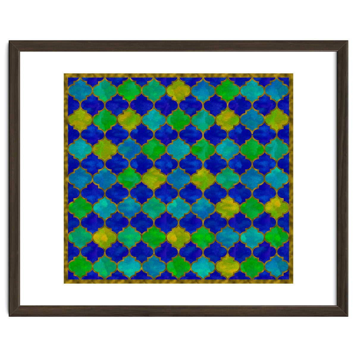 Ocean Breeze - Watercolor Moroccan Lattice