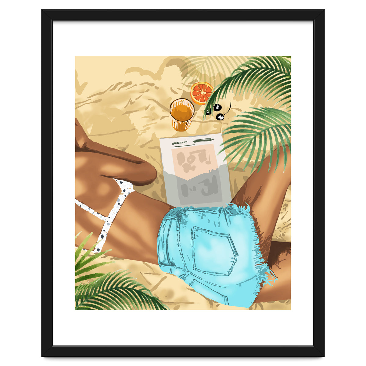 Keep Palm & Carry On Wall Art | Tropical Beach Bikini Fashion Travel Chai