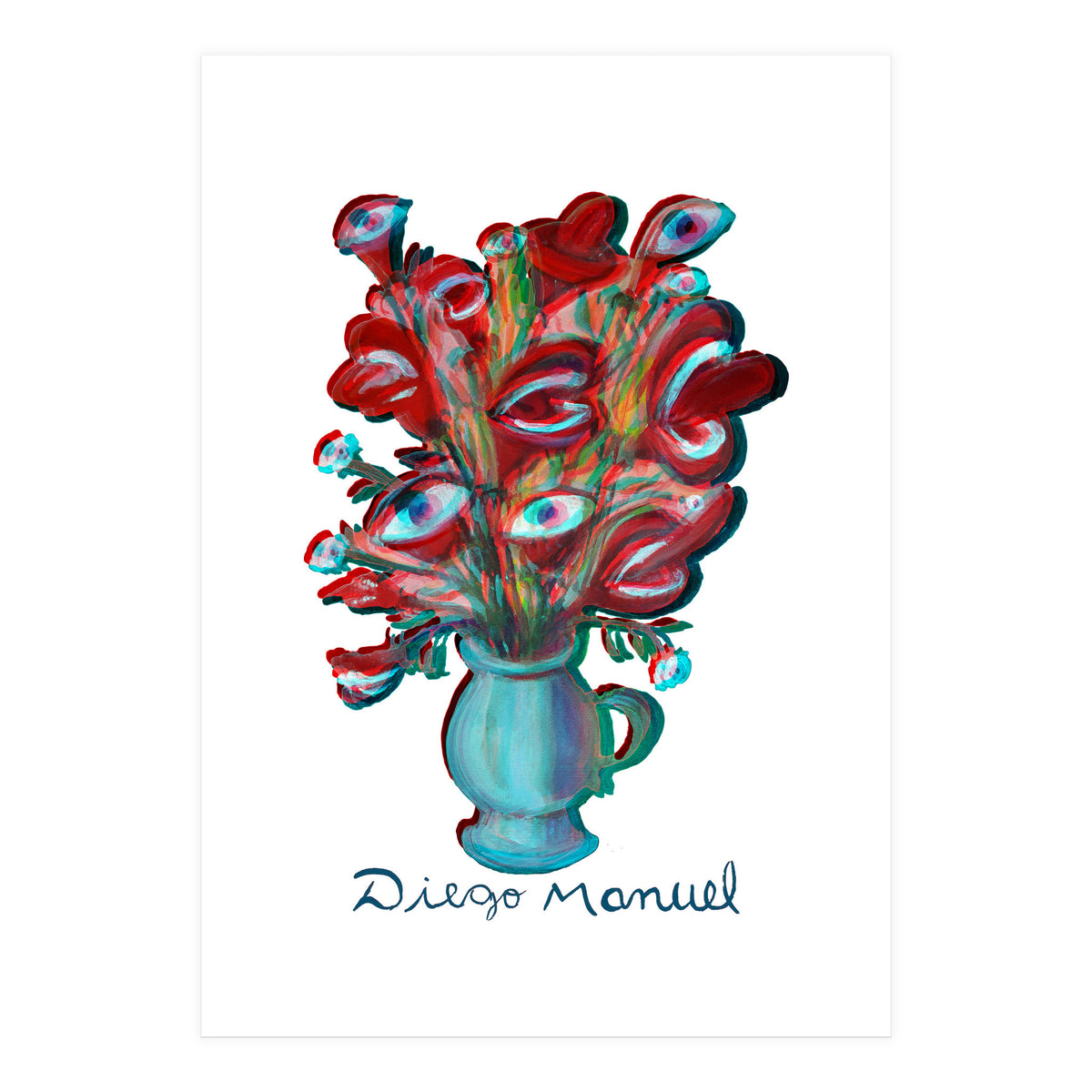 Flores Y Ojos 3d (Print Only)