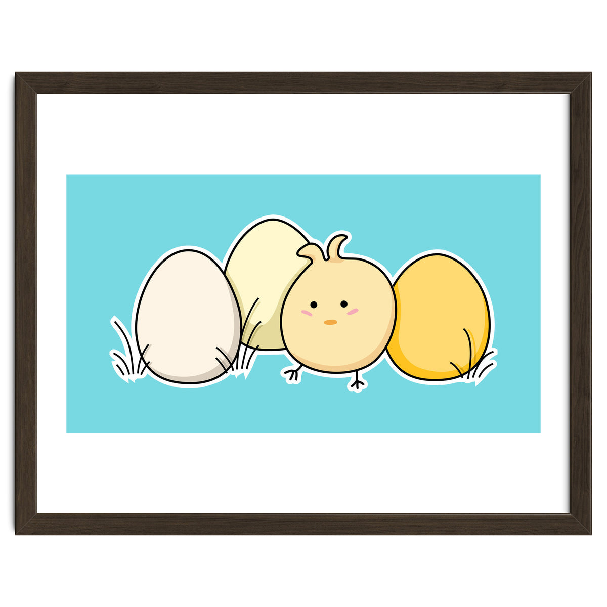 Kawaii Cute Chick And Eggs