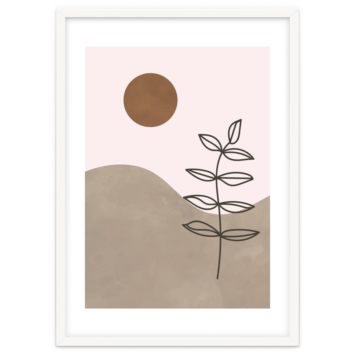 Sun Leaf Abstract Botanical Mid Century
