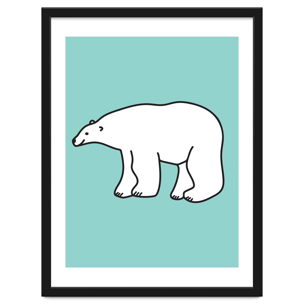 Polar Bear Pattern On a Mint Background