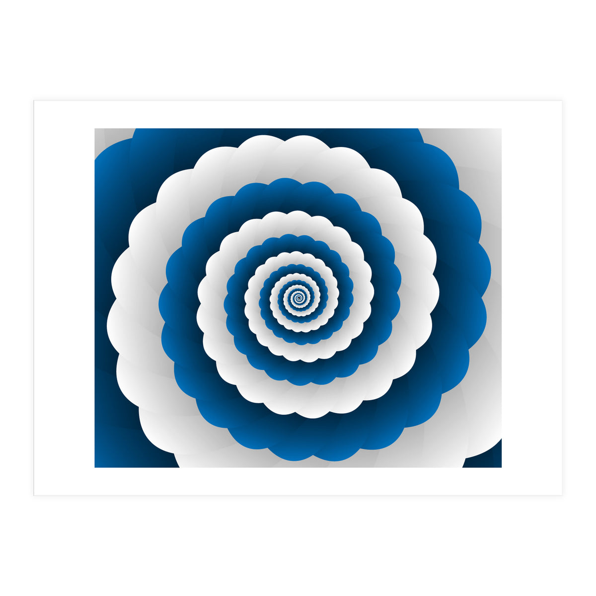 Blue Modern Floral Interior Design (Print Only)