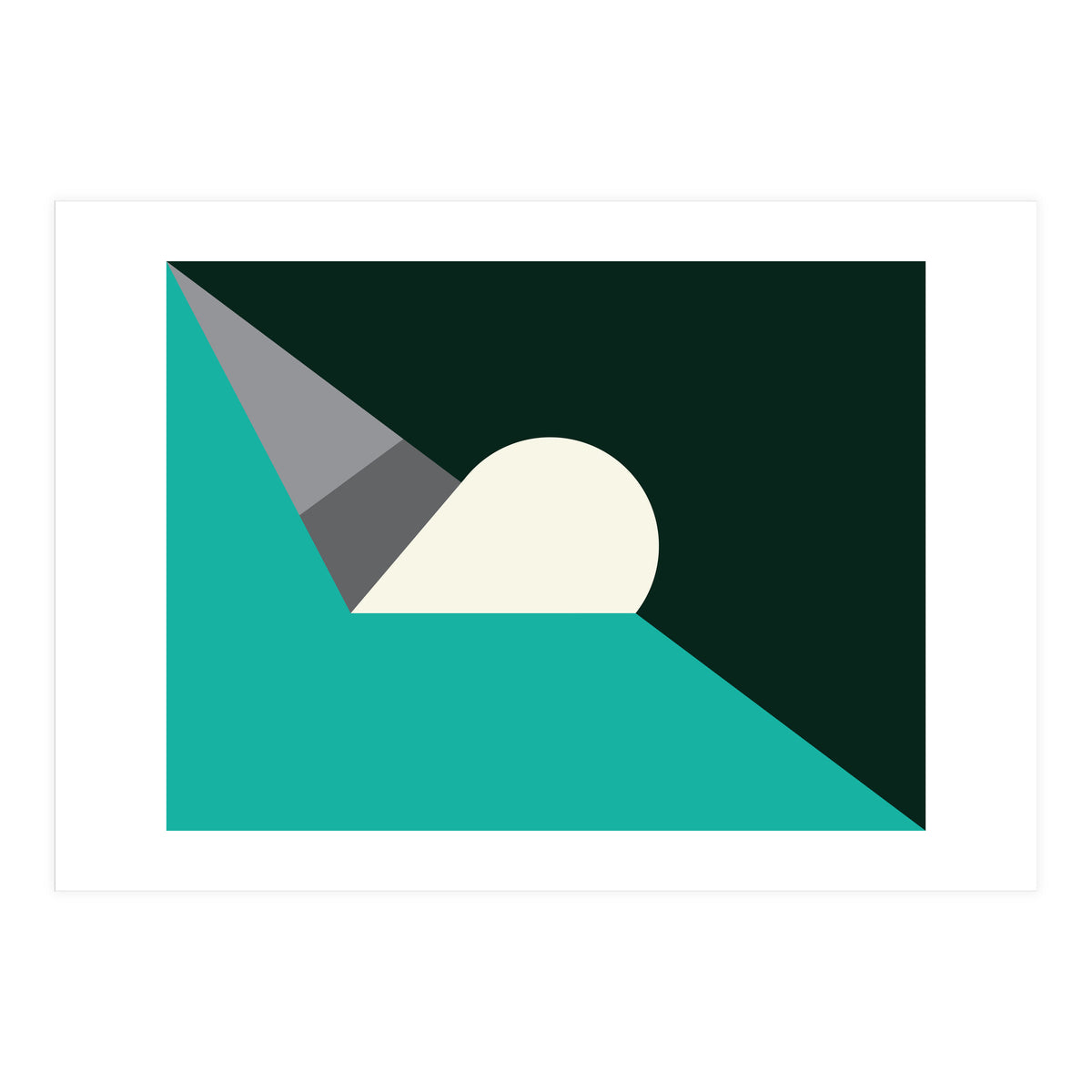 Geometric Shapes No. 56 - teal, grey & black (Print Only)