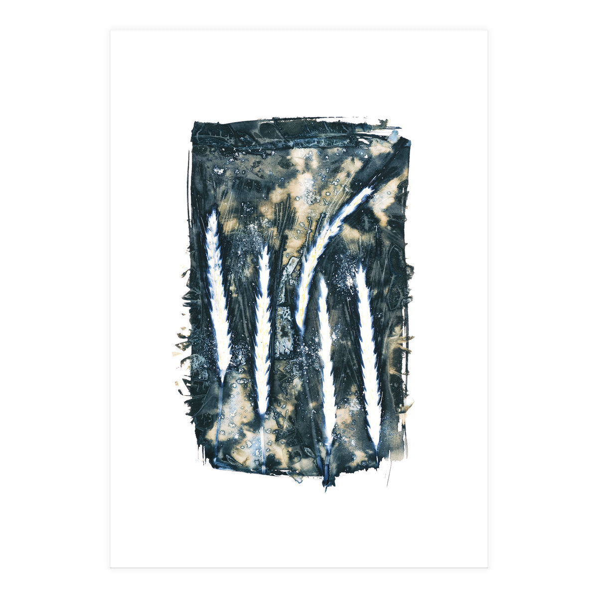 Indigo Blue Botanical Leaves No. 14 (Print Only)