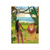 Boho Girl with Lion (Print Only) thumbnail