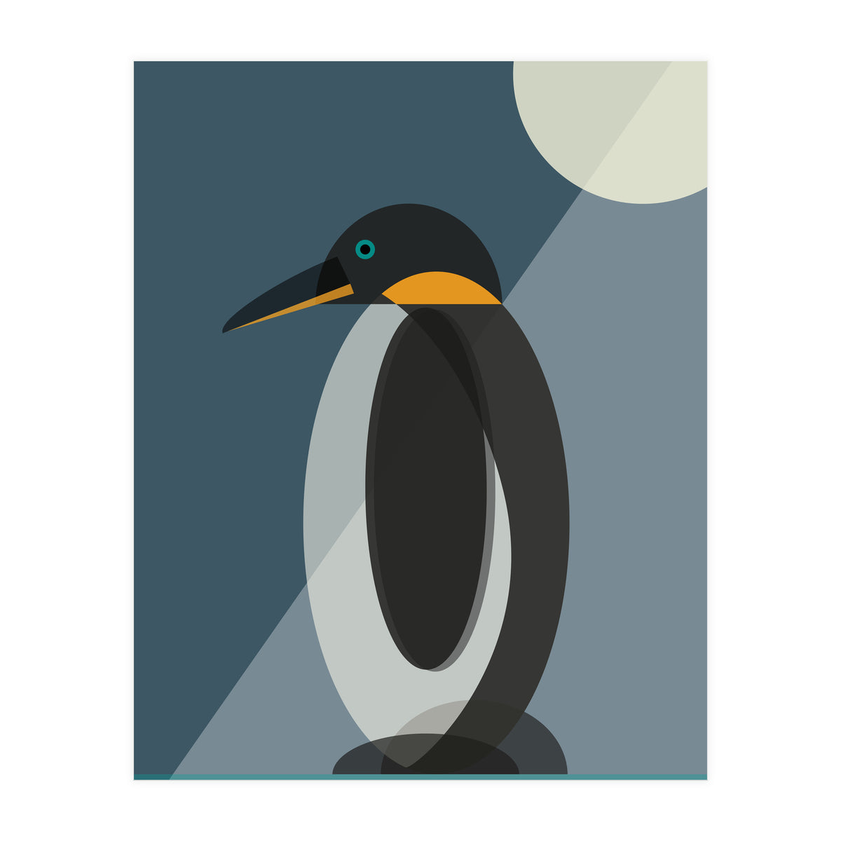 Mid Century Geometric Penguin (Print Only)
