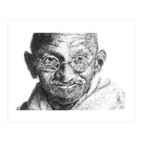 Mahatma Gandhi Scribble Style Portrait (Print Only) thumbnail