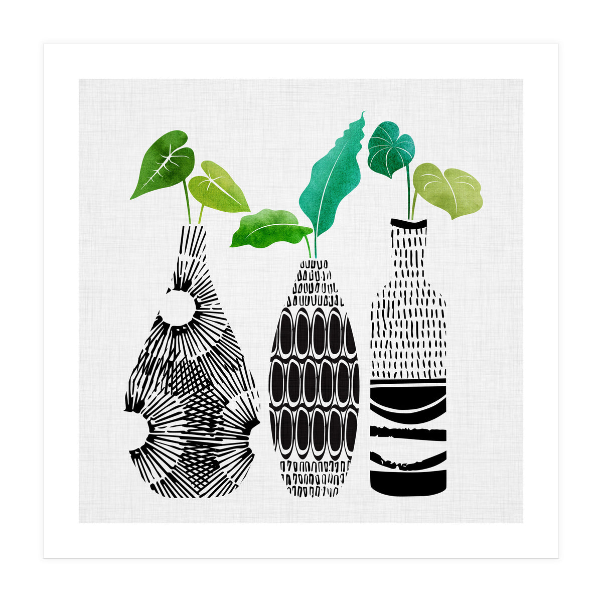 Triple Tribal Vases (Print Only)
