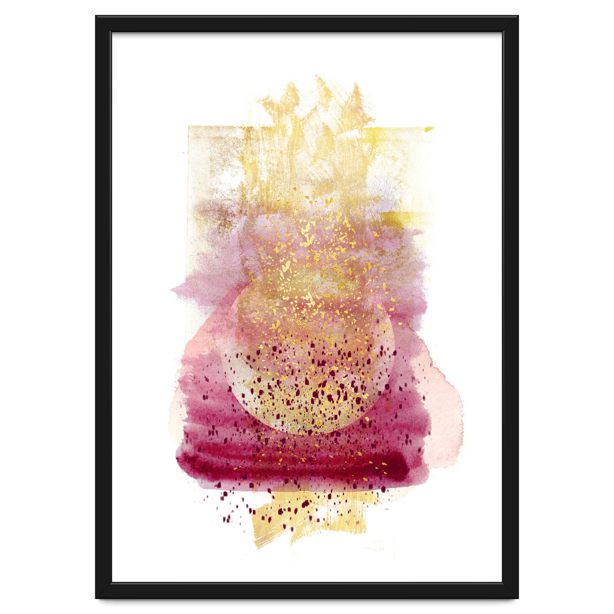 Abstract watercolour summer moon