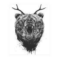 Angry Bear With Antlers (Print Only)