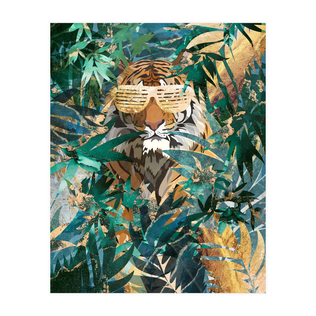 Hip Hop tiger in the tropical jungle (Print Only)