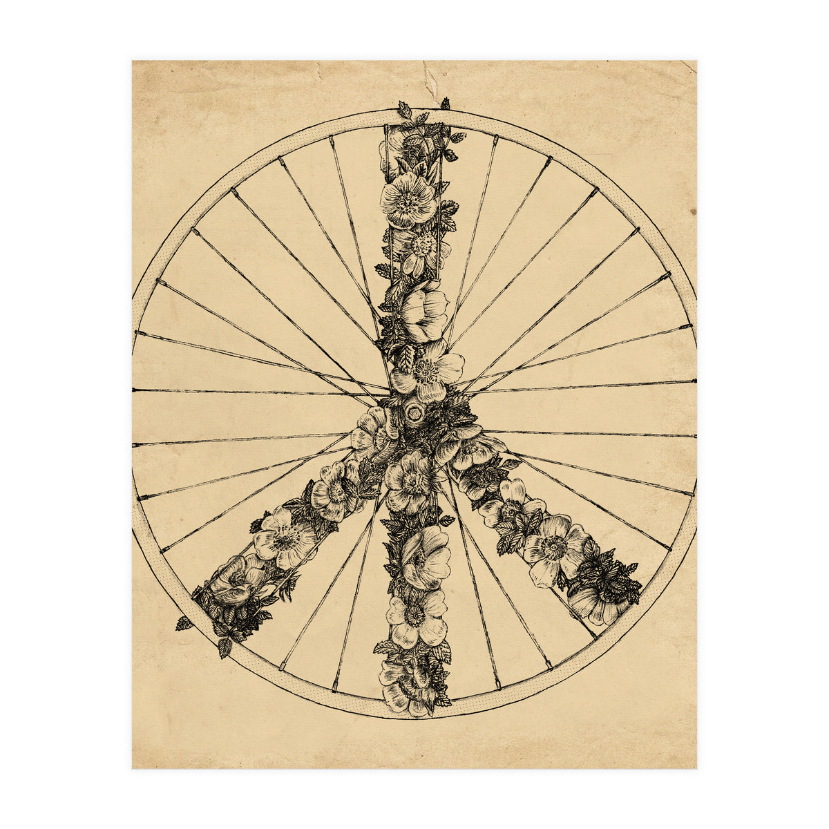 Peace And Bike Lines (Print Only)