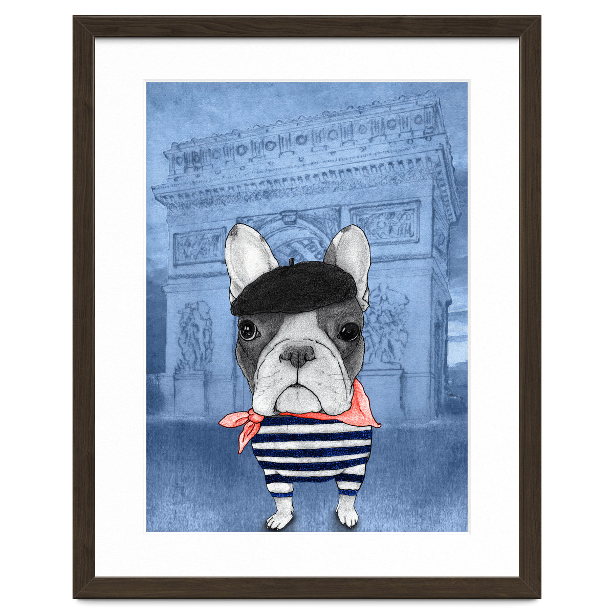 French Bulldog With Arc De Triomphe