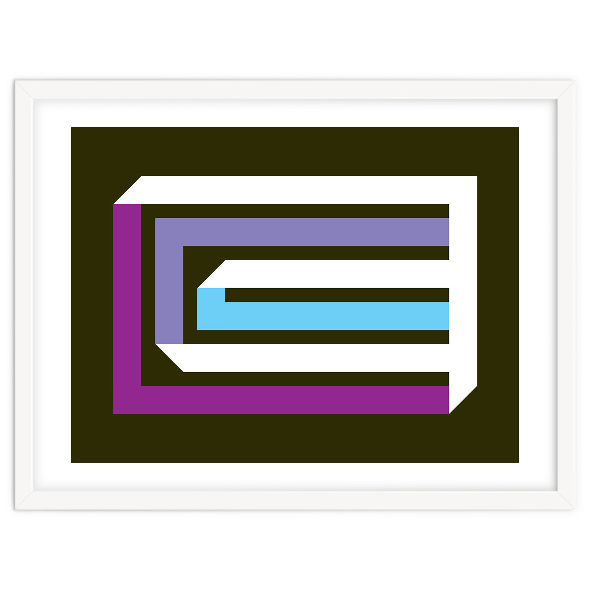 Geometric Shapes No. 35 -  brown, blue & lilac