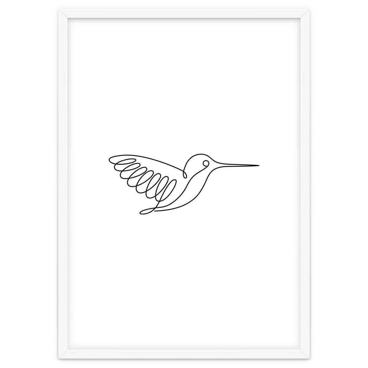One Line Art Hummingbird