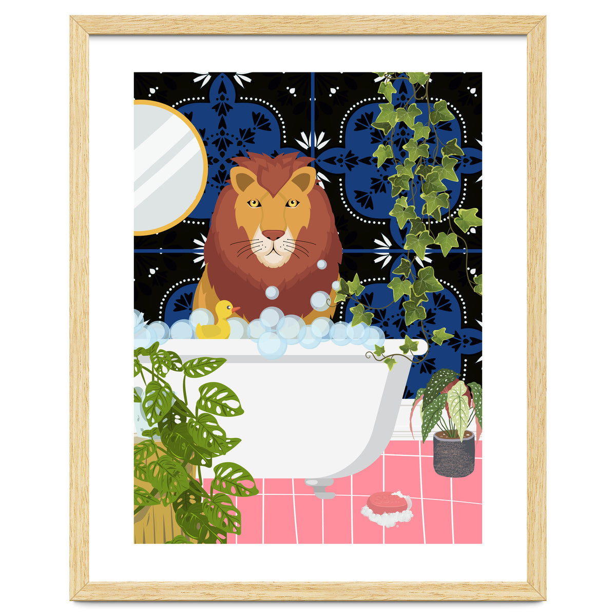 Lion in Moroccan Style Bathroom