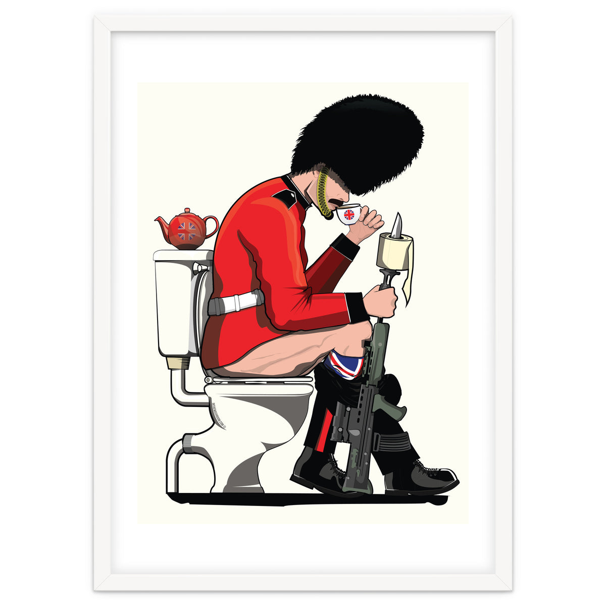 British Army Soldier on the Toilet, funny bathroom humour.