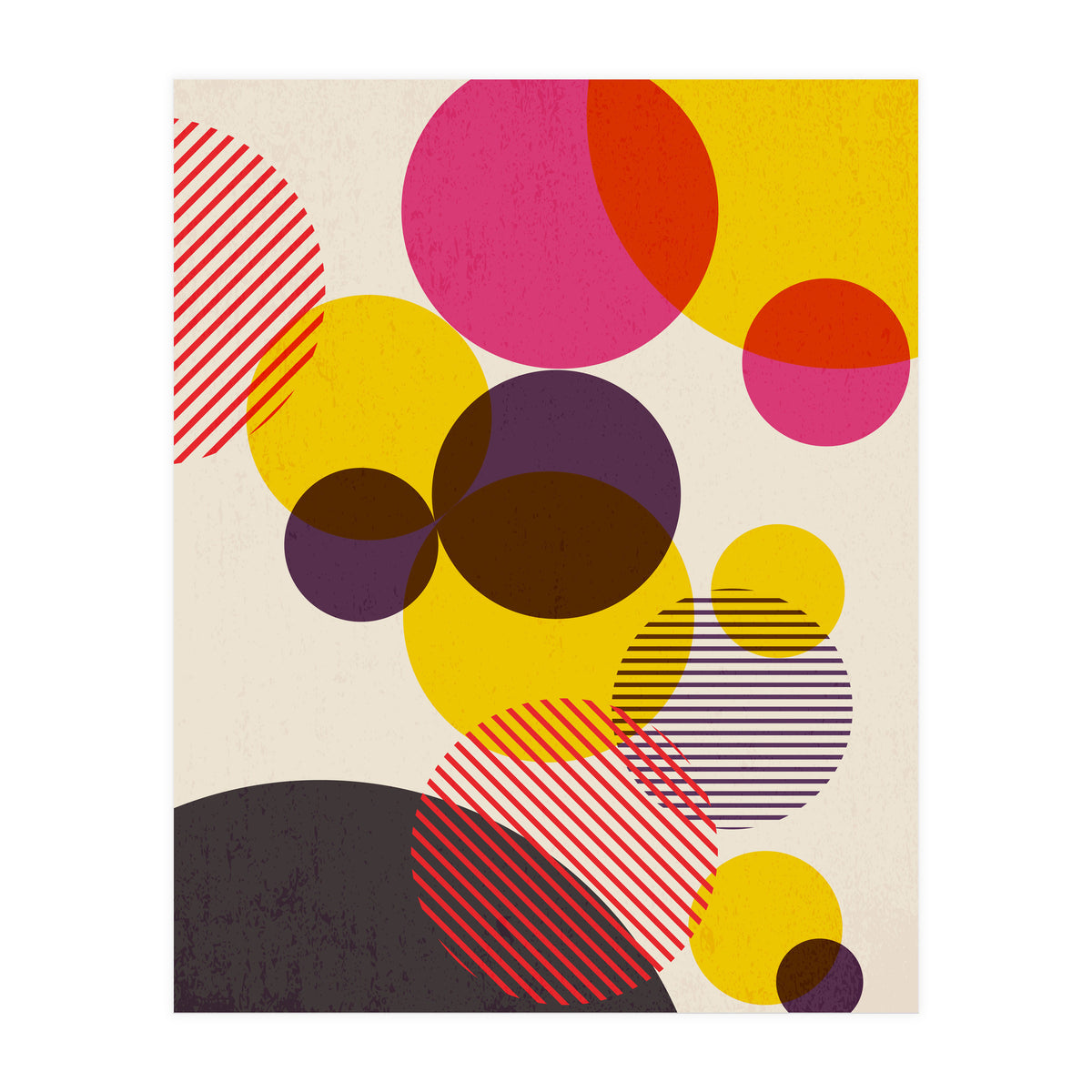 Dots in Yellow, Raspberry and Dark Purple (Print Only)