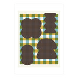 Funky Organic Shapes on a Plaid Background (Print Only) thumbnail