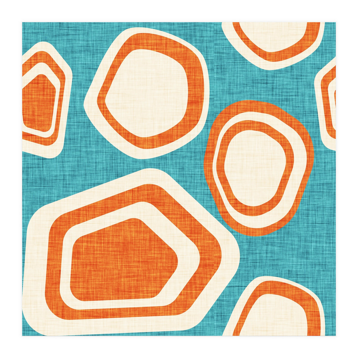 Day At The Lake Blue Orange (Print Only)