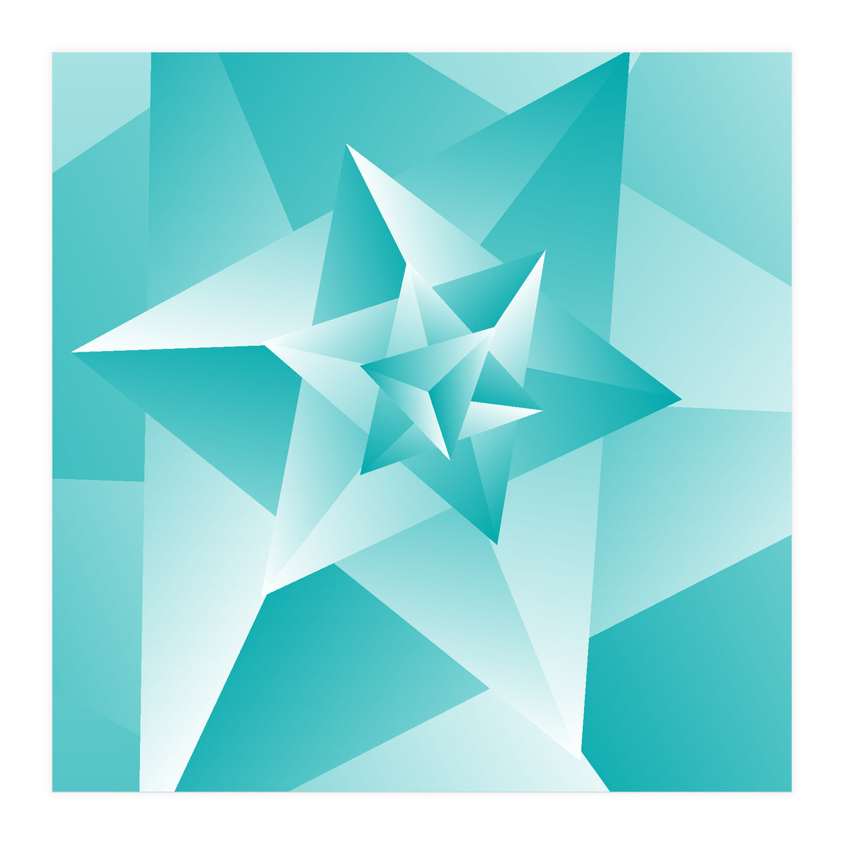 Bluish Trendy Triangle Pattern (Print Only)