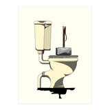 Thor's Hammer Mjolnir on the Toilet, funny bathroom humour (Print Only) thumbnail