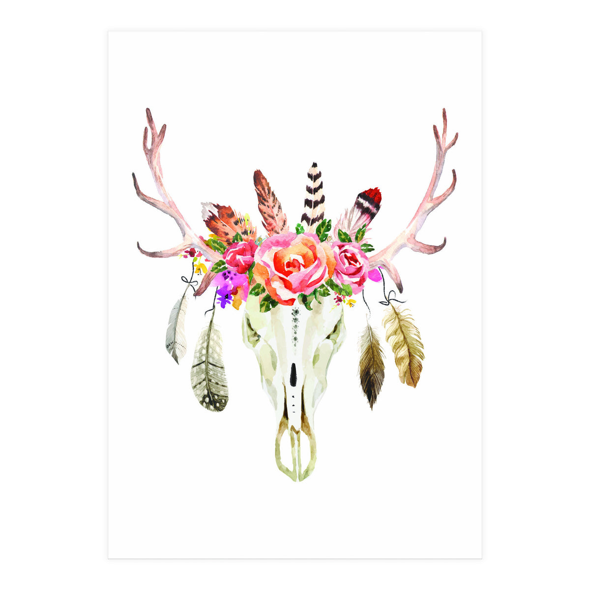 Boho Cow Skull (Print Only)