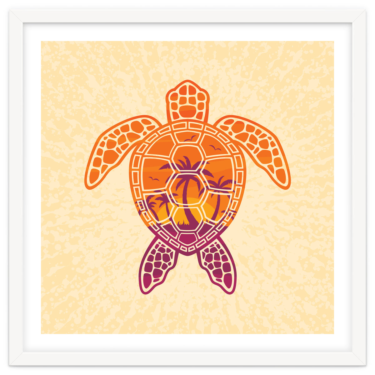 Tropical Sunset Sea Turtle Design