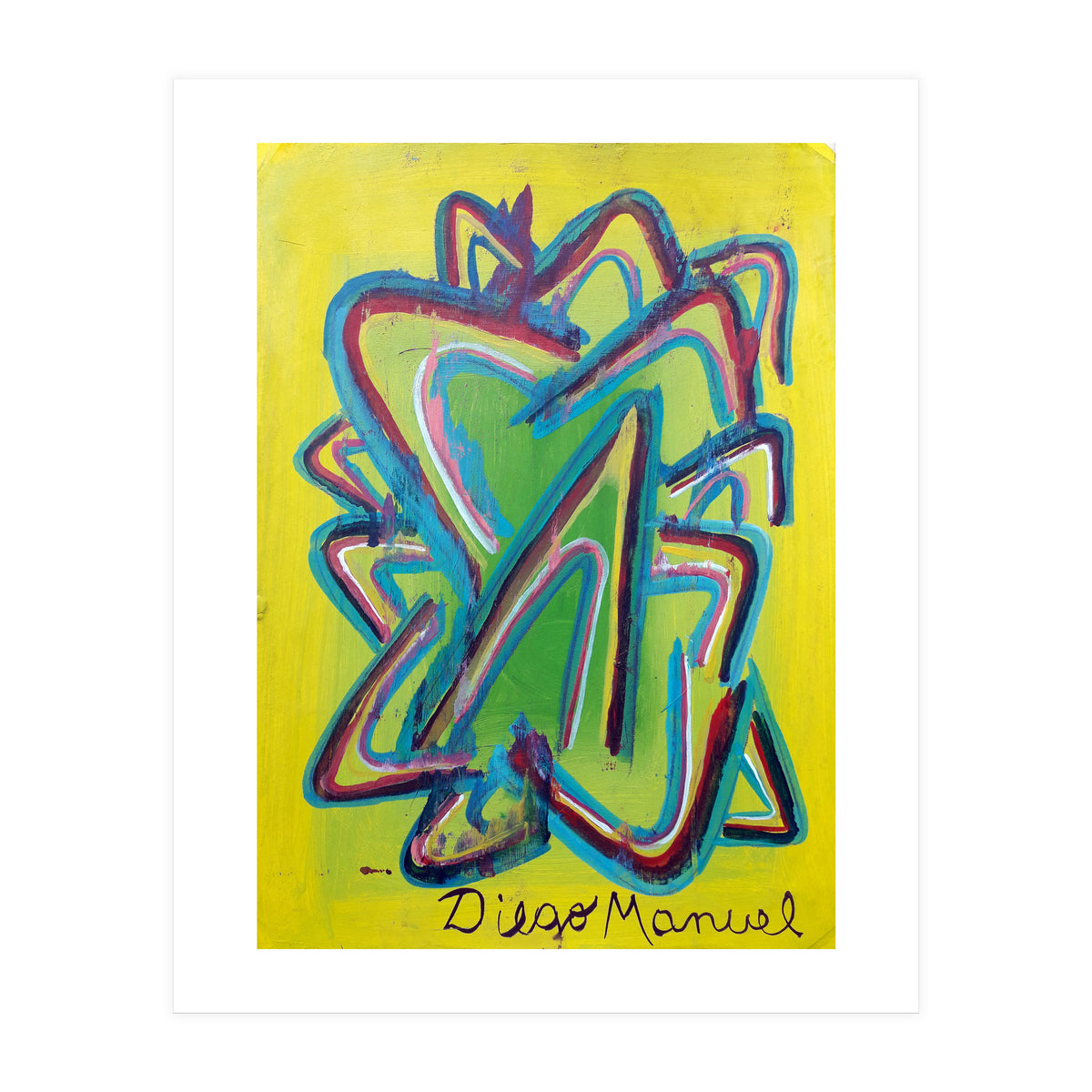 Forma Celeste Sobre Amarillo 2 (Print Only)