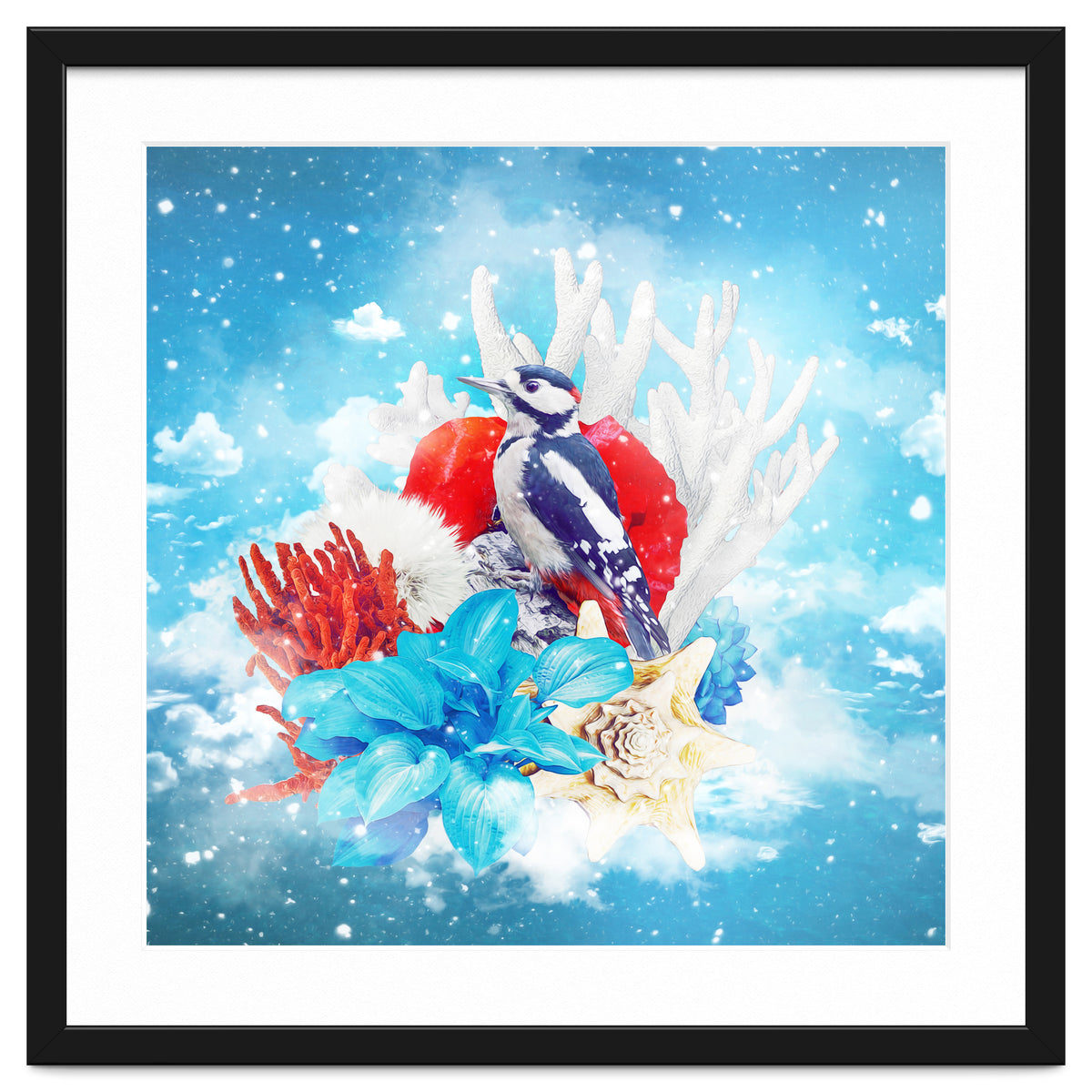 Floral Woodpecker In Winter