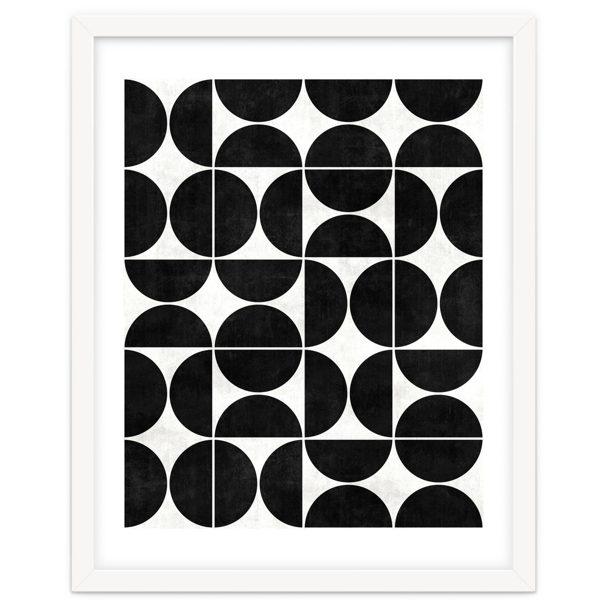 Mid-Century Modern Pattern No.3 - Black and White Concrete
