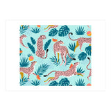 Cheetahs In The Grapefruit Grove, Tropical Jungle bohemian Wildlife, Tiger Wild Cat Nature Forest (Print Only) thumbnail