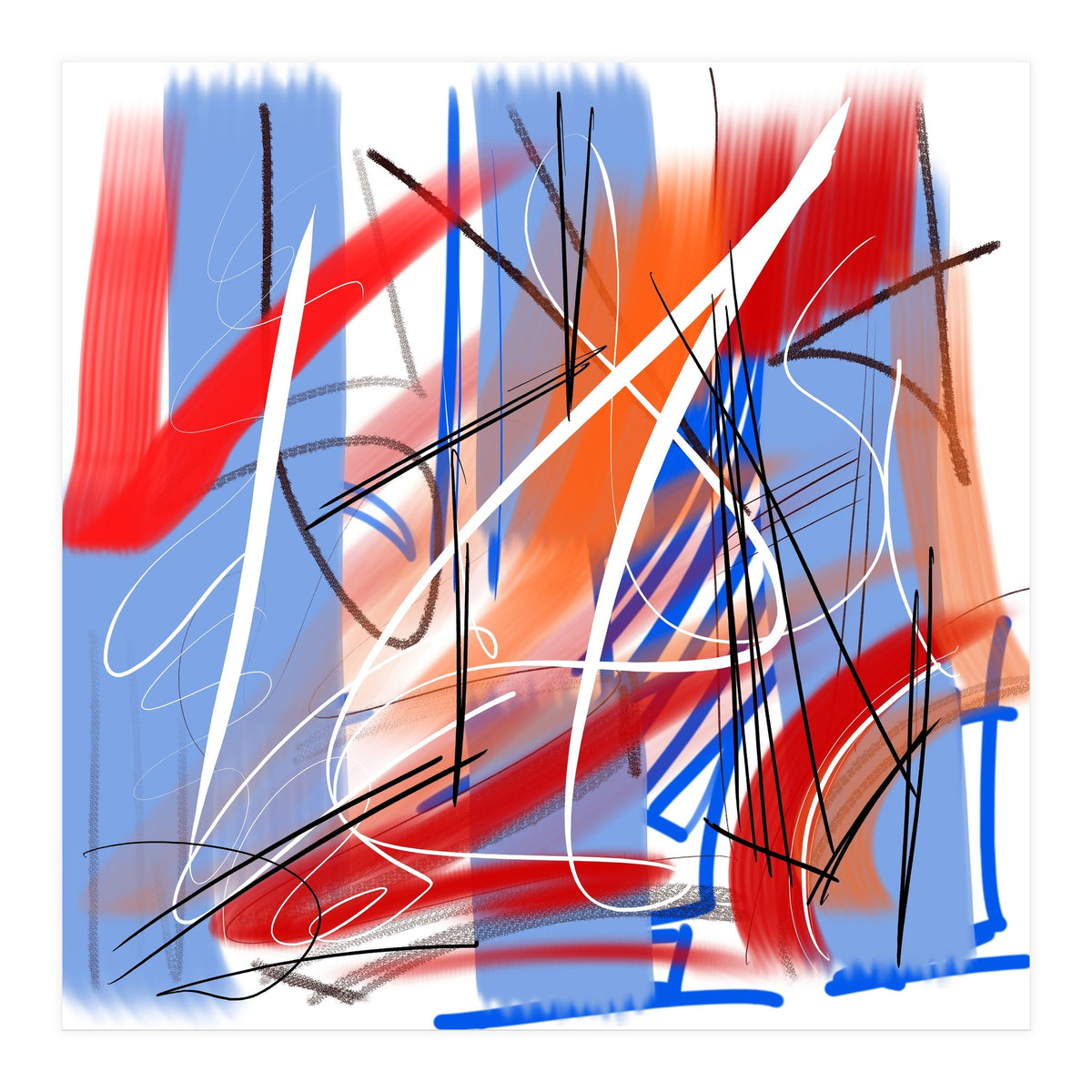 blue and red strokes (Print Only)