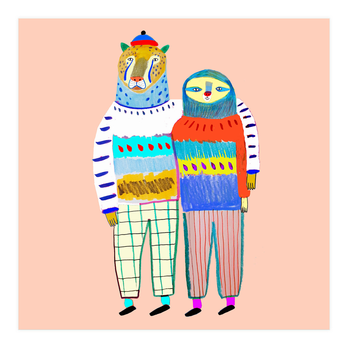 Leopard and Sloth Friends (Print Only)