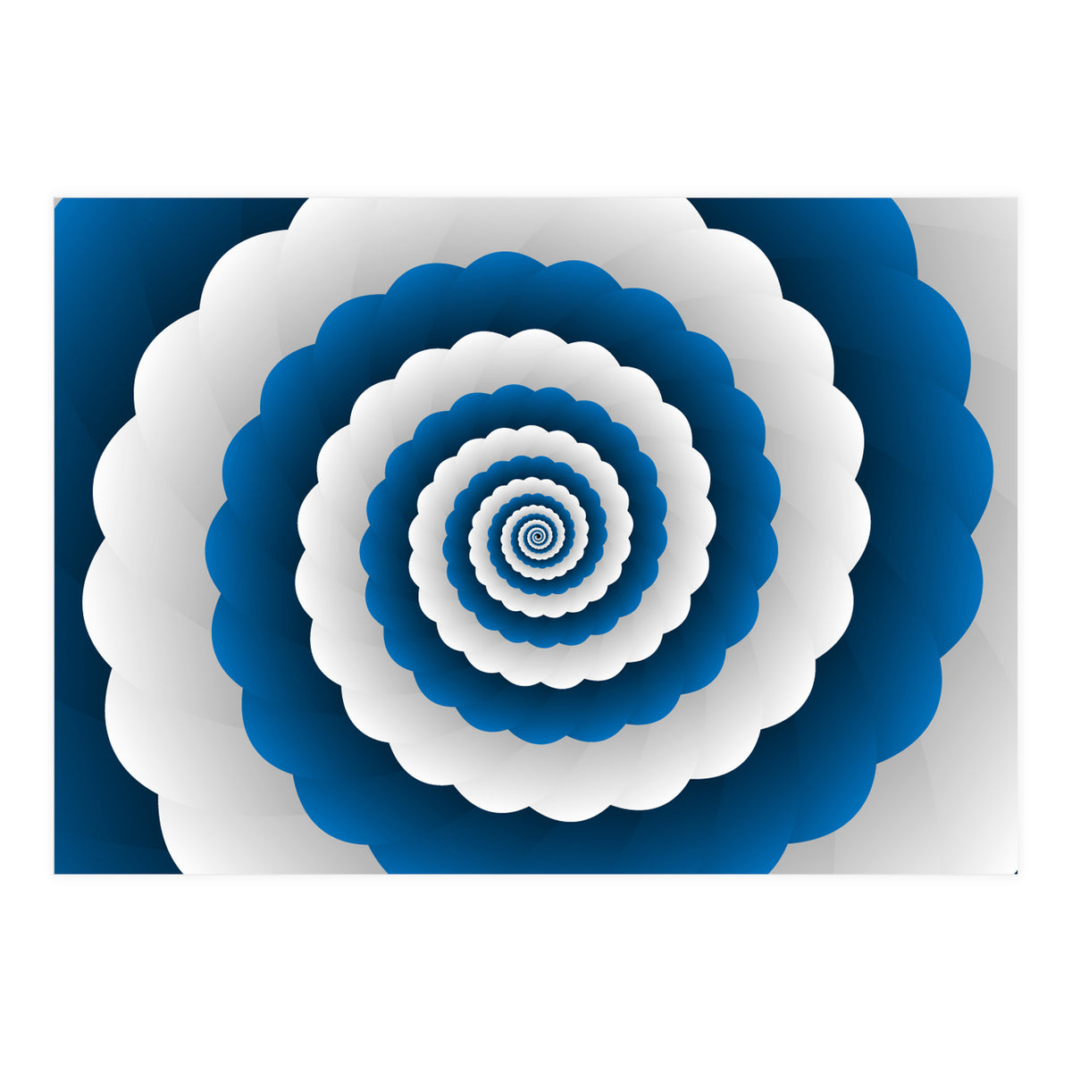 Blue Modern Floral Interior Design (Print Only)