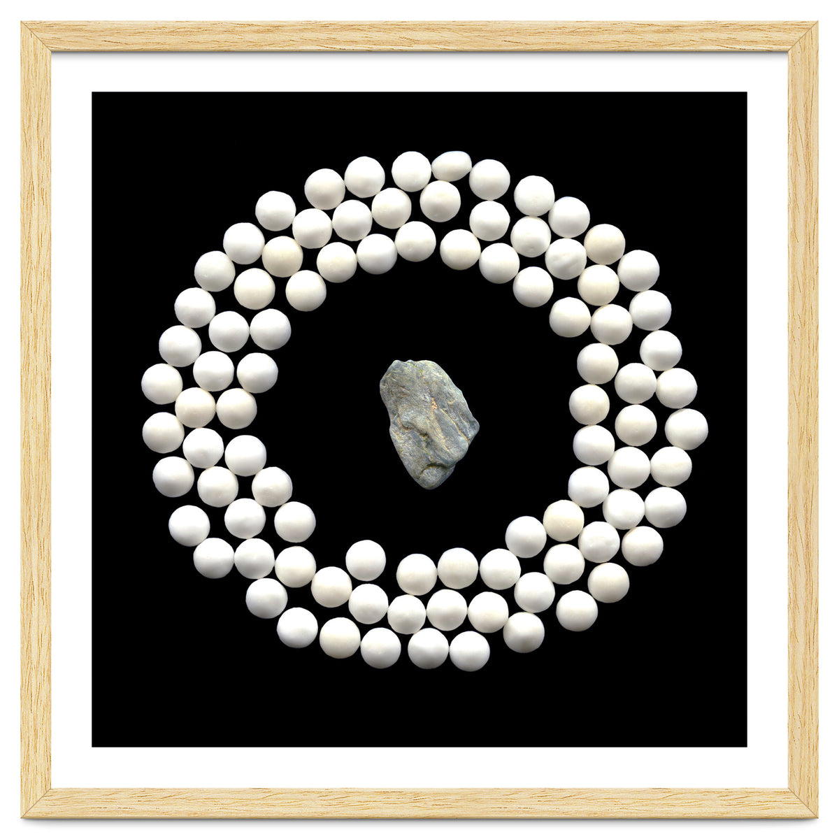 White pearls and stone