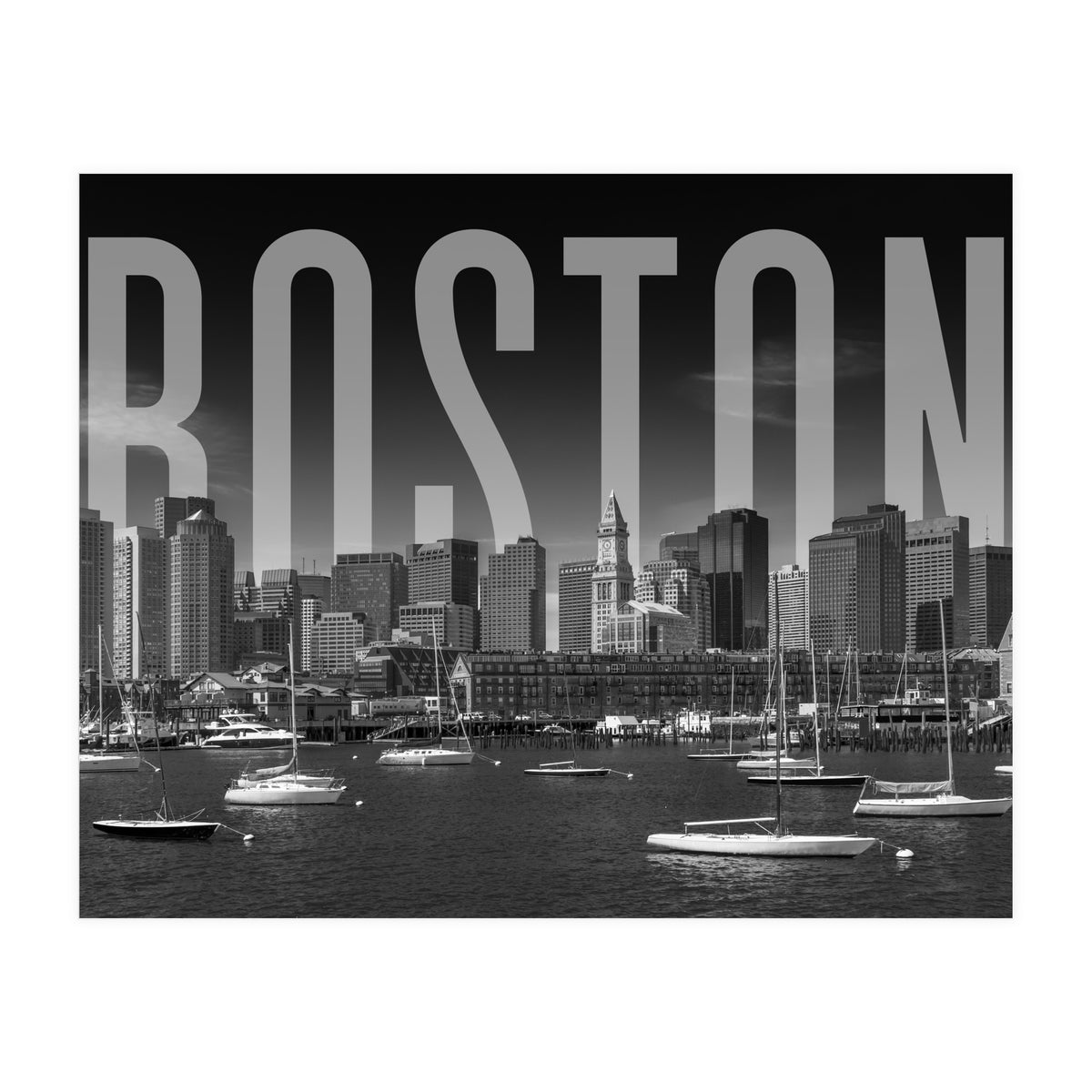 BOSTON Skyline | Monochrome (Print Only)