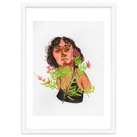 Portrait Lady with Flowers