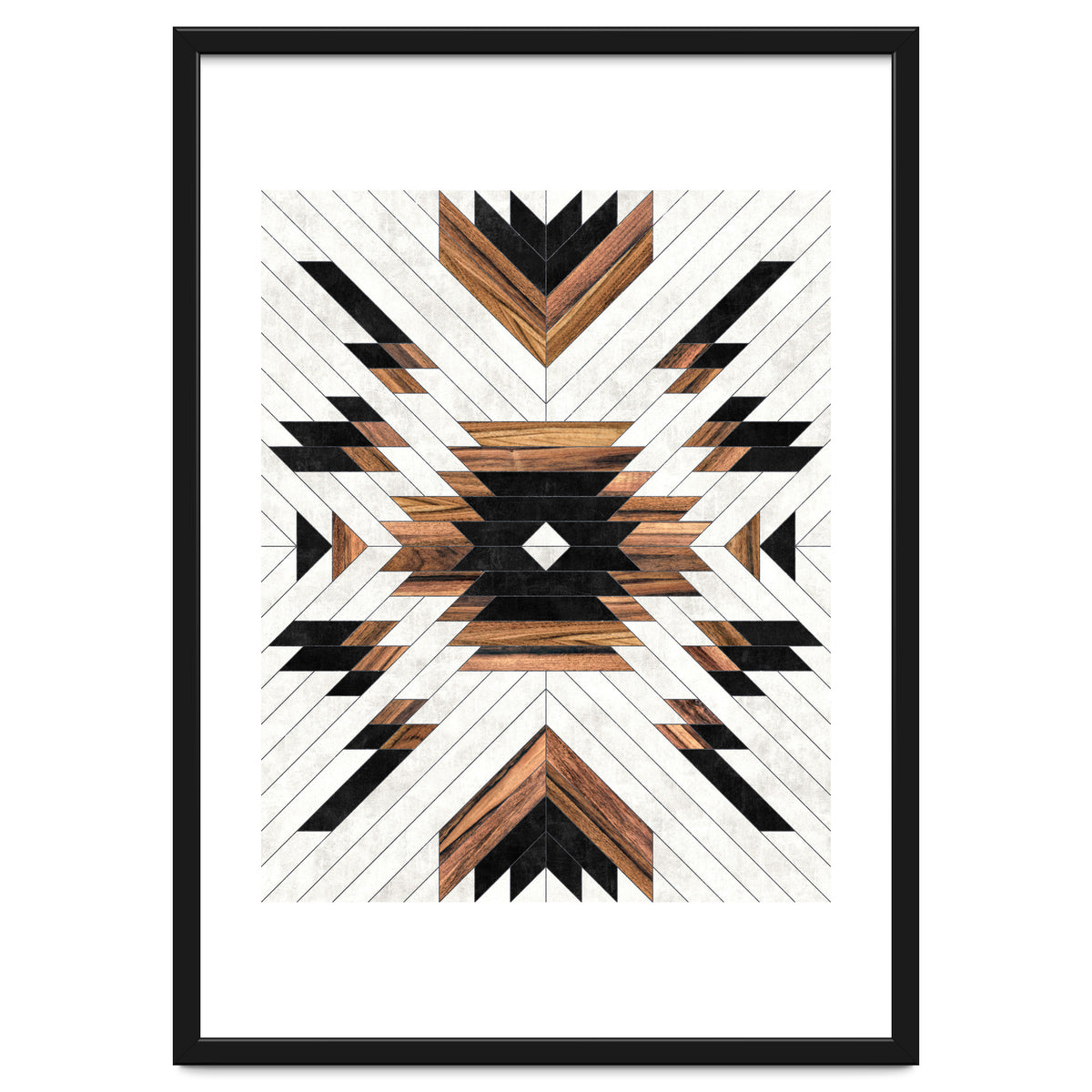 Urban Tribal Pattern No.5 - Aztec - Concrete and Wood