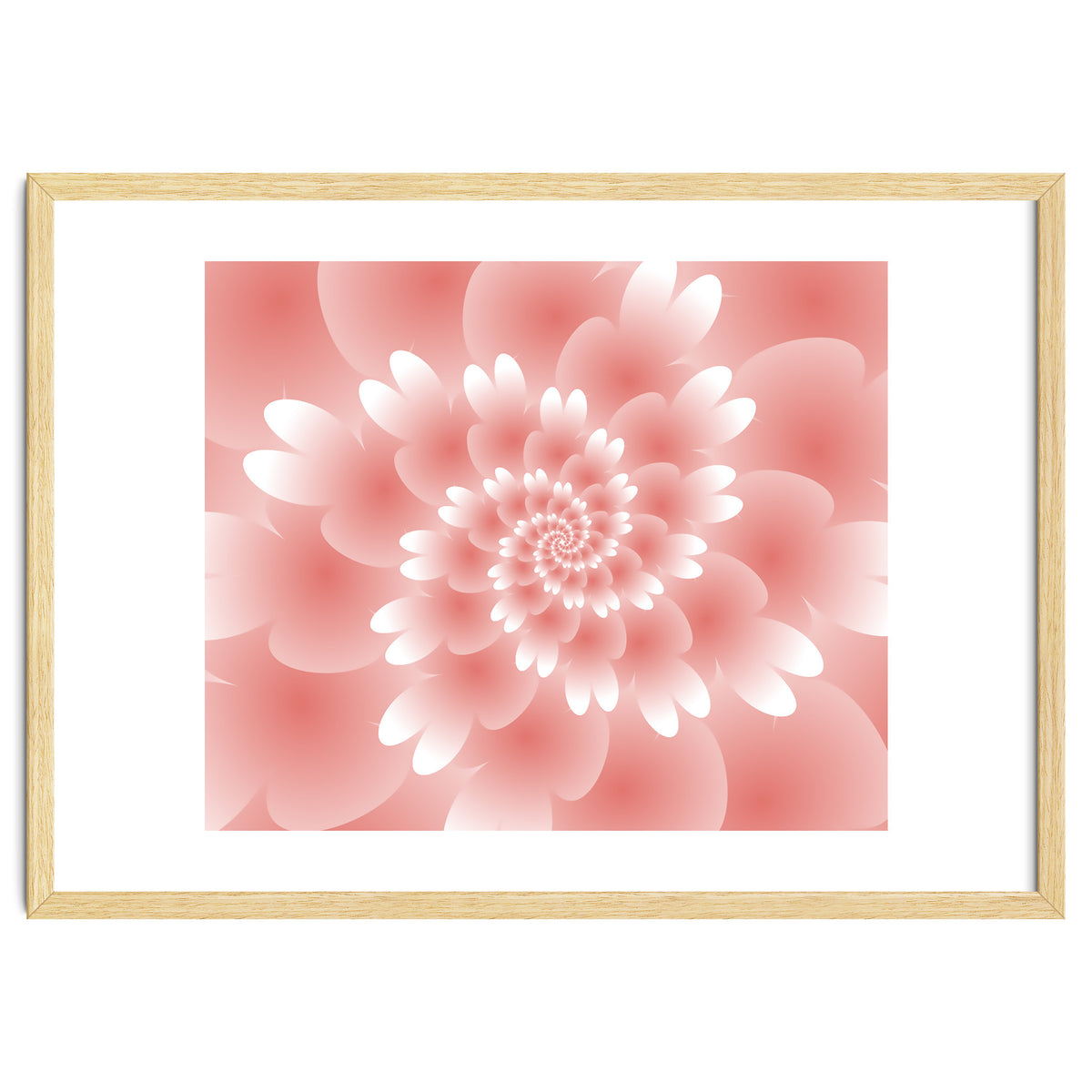 Abstract Orange Spiral Feather 3D ART