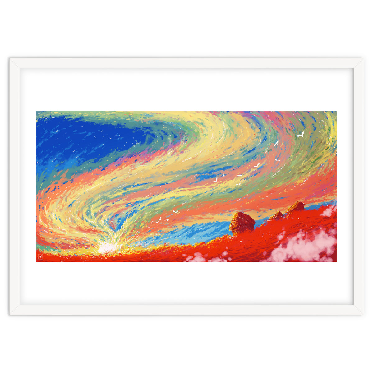 Haystacks At Sunset Reimagined