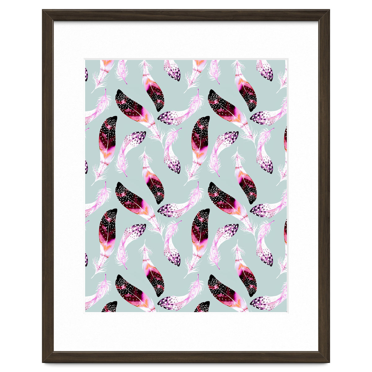 Bohemian pattern of feathers