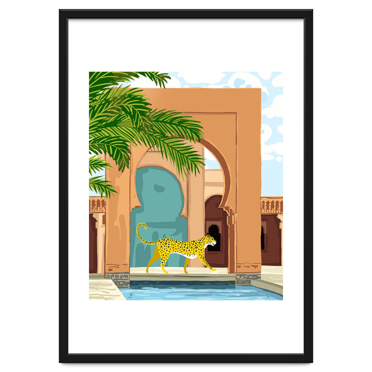 Cheetah under the Moroccan arch