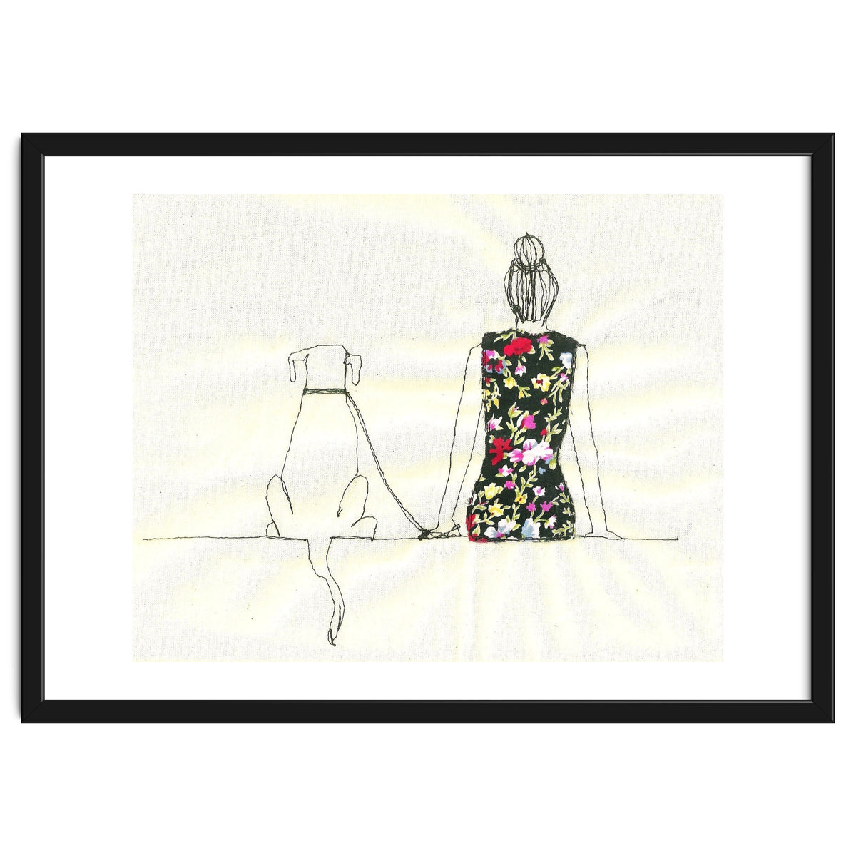 Girl And Dog Print